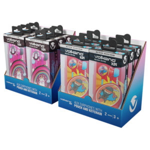 VK-1150-AS-PDQ Volkano Kids Earphones Assorted PDQ of 6