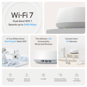 TP-Link Deco BE25 (2-Pack) BE3600 Whole Home Mesh Wi-Fi 7 System
