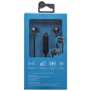 AM-1106-BK Amplify Blues 2.0 Bluetooth Earphones - Solid Black