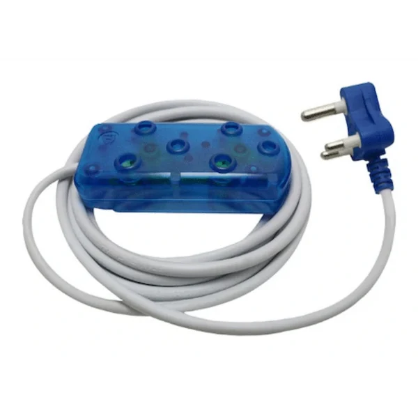 FEE2X/5BU Ellies 2 Way Light Duty Coloured Extension Lead -5M