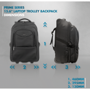 Kingsons Prime 15.6" Laptop Trolley Backpack - Black
