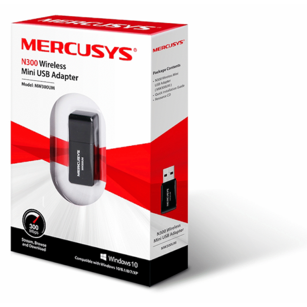 MW300UM TP-Link Mercusys MW300UM N300 Wireless Mini USB Adapter